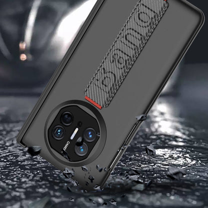 For Huawei Mate X5 GKK Wristband Integrated HD Film Magnetic Hinge Phone Case(Silver)