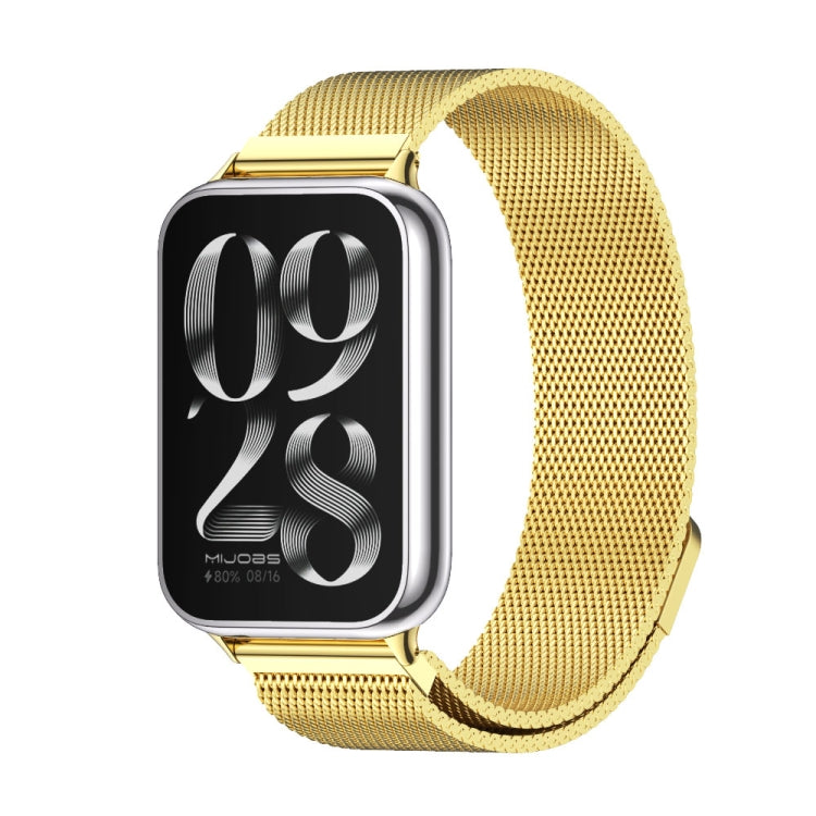 Pour Redmi Watch 6 / 5 / Xiaomi Band 9 Pro Mijobs Milan Bracelet de montre magnétique en acier inoxydable (Or)