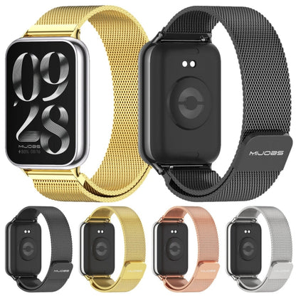 Pour Redmi Watch 6 / 5 / Xiaomi Band 9 Pro Mijobs Milan Bracelet de montre magnétique en acier inoxydable (Or)