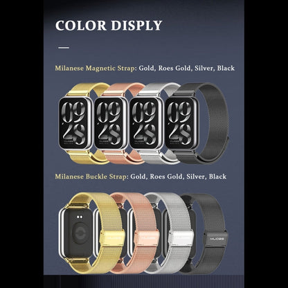 For Xiaomi Band 10 Pro / Redmi Watch 6 / 5 Mijobs Milan Magnetic Stainless Steel Watch Band(Black)