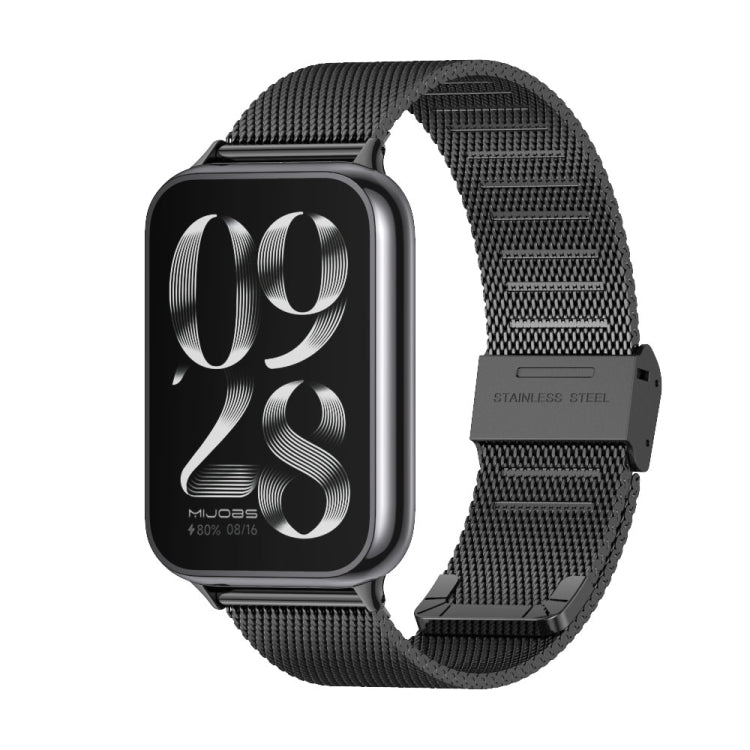 For Xiaomi Band 10 Pro / Redmi Watch 6 / 5 Mijobs Milan Buckle Stainless Steel Watch Band(Black)