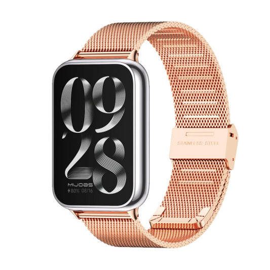 For Xiaomi Band 10 Pro / Redmi Watch 6 / 5 Mijobs Milan Buckle Stainless Steel Watch Band(Rose Gold)