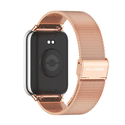 For Xiaomi Band 10 Pro / Redmi Watch 6 / 5 Mijobs Milan Buckle Stainless Steel Watch Band(Rose Gold)