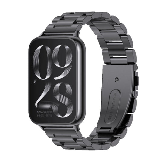 For Xiaomi Band 10 Pro / Redmi Watch 6 / 5 Mijobs Three Beads Stainless Steel Watch Band(Black)