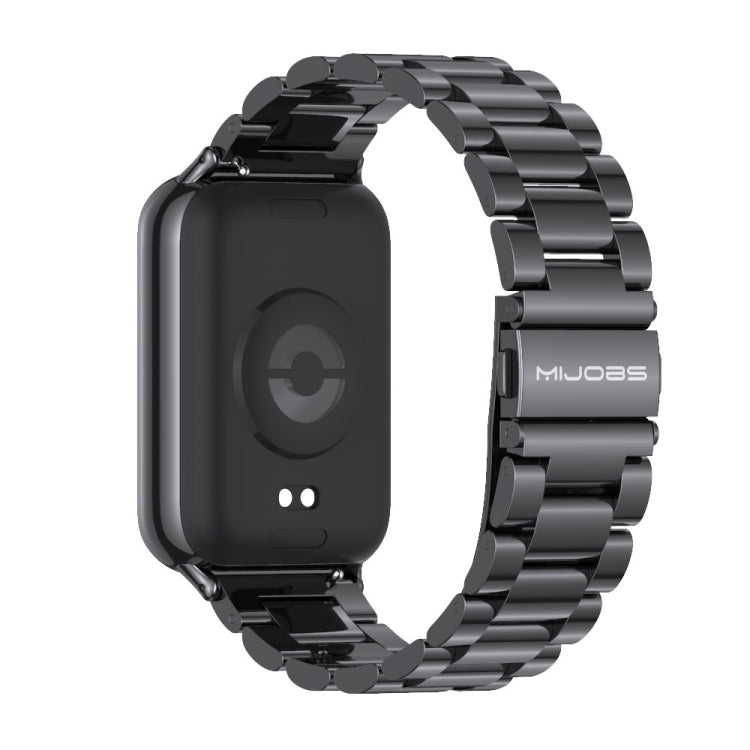 For Xiaomi Band 10 Pro / Redmi Watch 6 / 5 Mijobs Three Beads Stainless Steel Watch Band(Black)