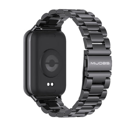 For Xiaomi Band 10 Pro / Redmi Watch 6 / 5 Mijobs Three Beads Stainless Steel Watch Band(Black)