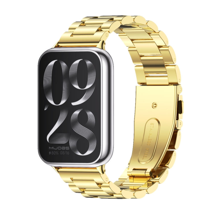For Xiaomi Band 10 Pro / Redmi Watch 6 / 5 Mijobs Three Beads Stainless Steel Watch Band(Gold)