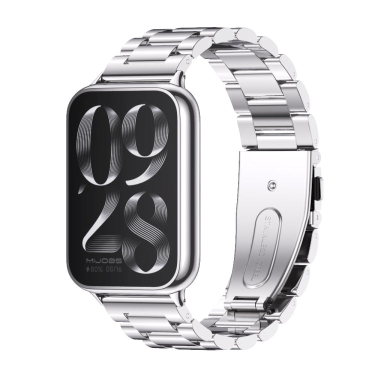 For Xiaomi Band 10 Pro / Redmi Watch 6 / 5 Mijobs Three Beads Stainless Steel Watch Band(Silver)