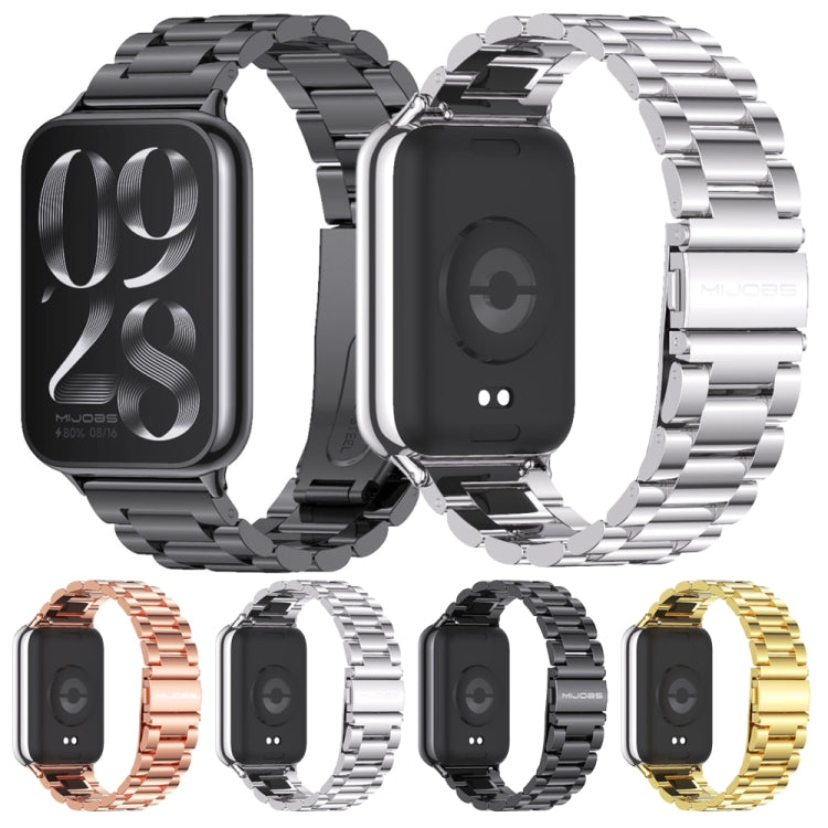 For Xiaomi Band 10 Pro / Redmi Watch 6 / 5 Mijobs Three Beads Stainless Steel Watch Band(Gold)