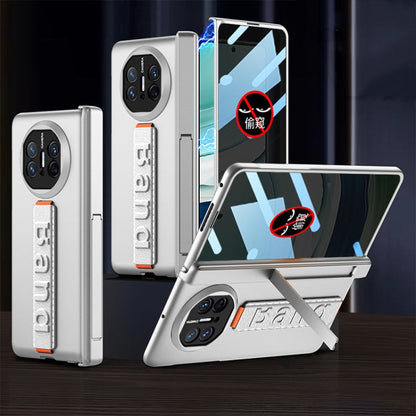 For Huawei Mate X5 GKK Wristband Integrated Privacy Film Magnetic Hinge Phone Case(Silver)