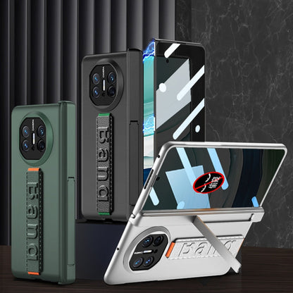 For Huawei Mate X5 GKK Wristband Integrated Privacy Film Magnetic Hinge Phone Case(Silver)