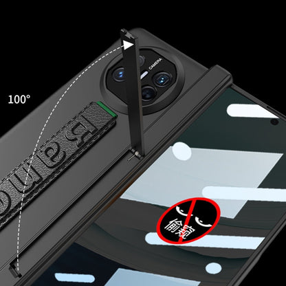 For Huawei Mate X5 GKK Wristband Integrated Privacy Film Magnetic Hinge Phone Case(Dark Green)