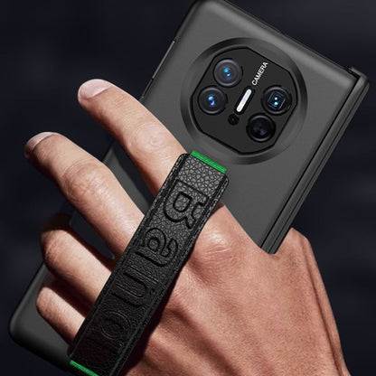 For Huawei Mate X5 GKK Wristband Integrated Privacy Film Magnetic Hinge Phone Case(Dark Green)