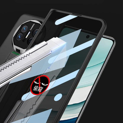 For Huawei Mate X5 GKK Wristband Integrated Privacy Film Magnetic Hinge Phone Case(Carbon Fiber)