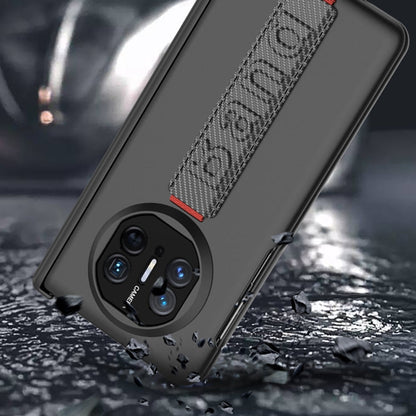 For Huawei Mate X5 GKK Wristband Integrated Privacy Film Magnetic Hinge Phone Case(Carbon Fiber)