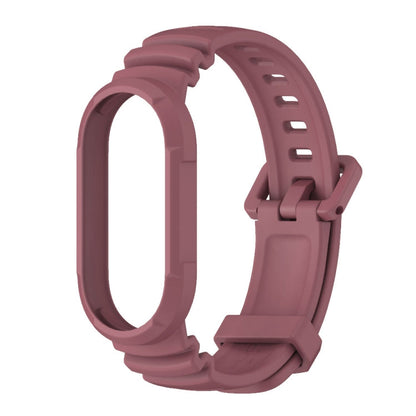 For Xiaomi Mi Band 8 MIJOBS GS Unibody Solid Color Sports Watch Band(Wine Red)