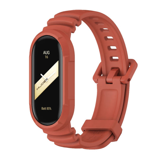 For Xiaomi Mi Band 8 MIJOBS GS Unibody Solid Color Sports Watch Band(Orange)