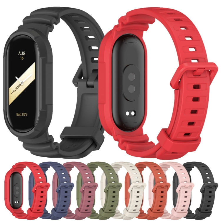 For Xiaomi Mi Band 8 MIJOBS GS Unibody Solid Color Sports Watch Band(Army Green)