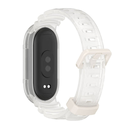 For Xiaomi Mi Band 8 MIJOBS GS Unibody Clear Color Sports Watch Band(White)