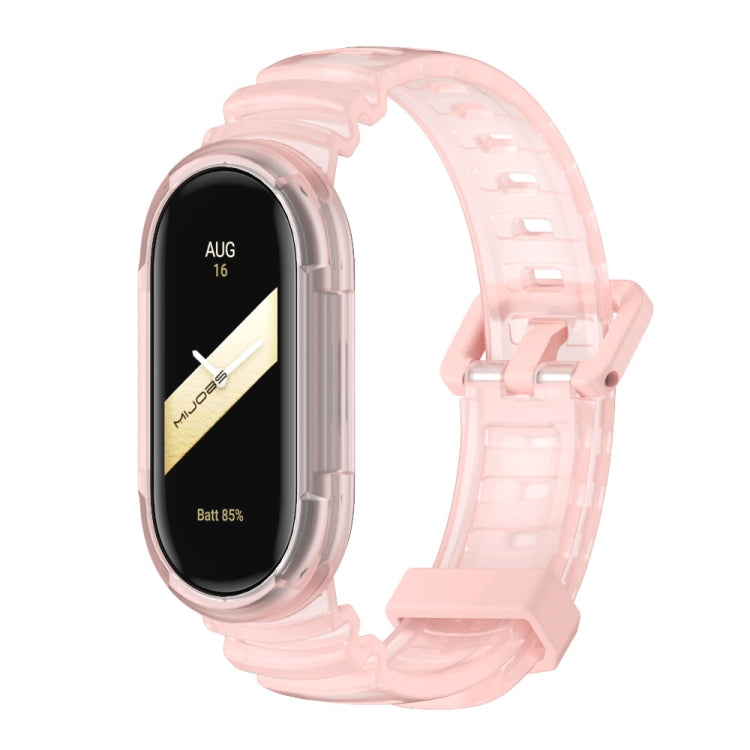 Pour bracelet de montre de sport transparent unibody MIJOBS GS Xiaomi Mi Band 8 (rose)