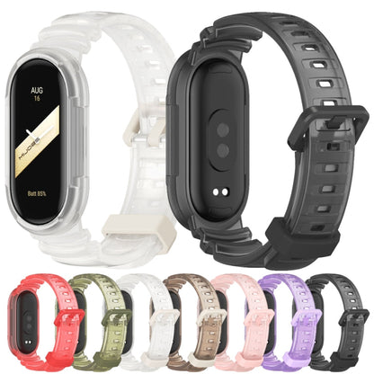 Pour bracelet de montre de sport couleur transparente MIJOBS GS Unibody pour Xiaomi Mi Band 8 (noir)