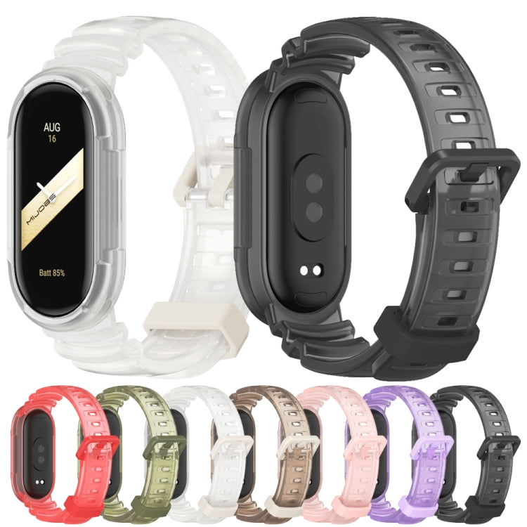 For Xiaomi Mi Band 8 MIJOBS GS Unibody Clear Color Sports Watch Band(Army Green)