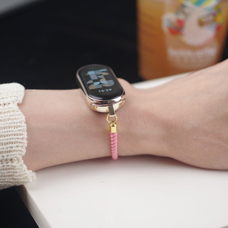 For Xiaomi Smart Band 10 / 9 / 8 Mibbs Milan Cord Bracelet Watch Band(Pink)