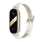 Pour Xiaomi Smart Band 10 / 9 / 8 Bracelet de montre Mijobs en cuir de vachette première couche (blanc or clair)