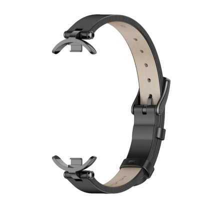 For Xiaomi Smart Band 10 / 9 / 8 Mijobs First Layer Cowhide Watch Band(Black)