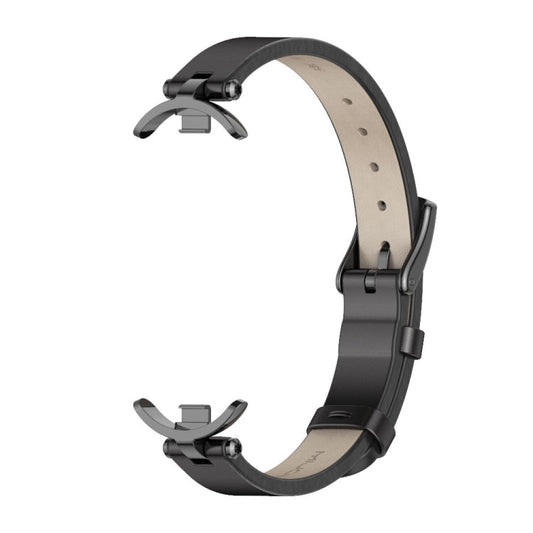 For Xiaomi Smart Band 10 / 9 / 8 Mijobs First Layer Cowhide Watch Band(Black)