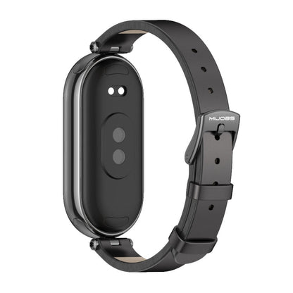 For Xiaomi Smart Band 10 / 9 / 8 Mijobs First Layer Cowhide Watch Band(Black)