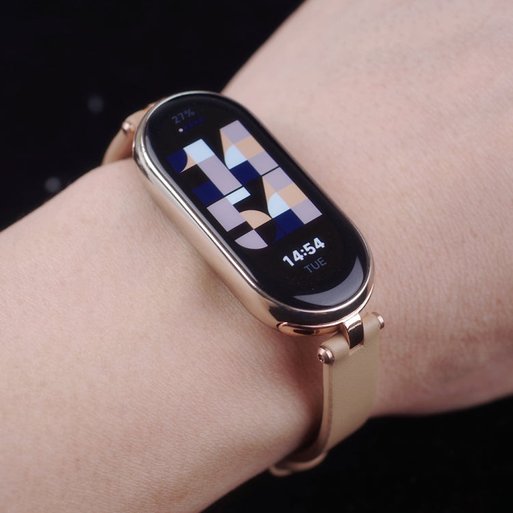 For Xiaomi Smart Band 10 / 9 / 8 Mijobs First Layer Cowhide Watch Band(Black)