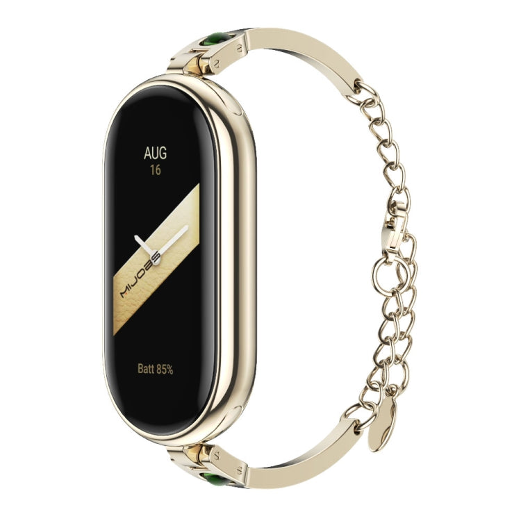 For Xiaomi Smart Band 10 / 9 / 8 Mijobs Ruyi Beauty Bracelet Watch Band(Light Gold Green)