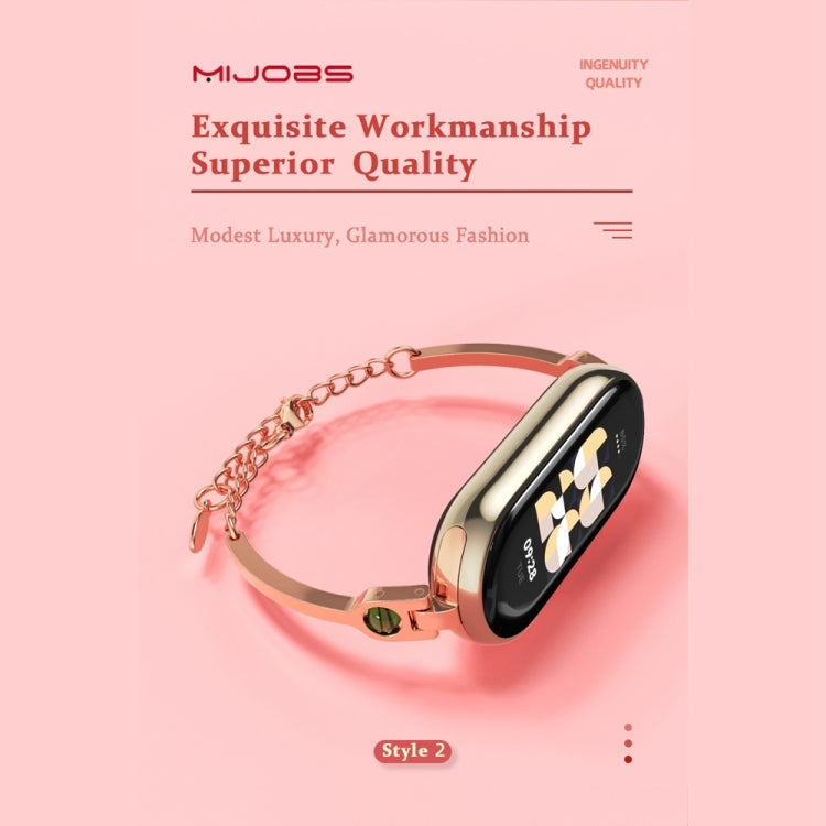 For Xiaomi Smart Band 10 / 9 / 8 Mijobs Ruyi Beauty Bracelet Watch Band(Light Gold Red)