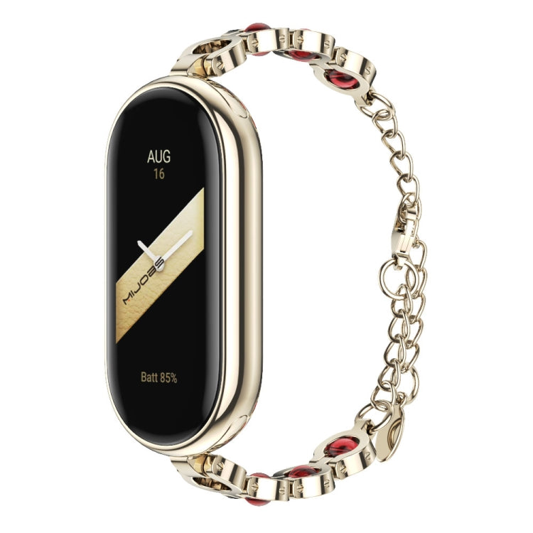 For Xiaomi Smart Band 10 / 9 / 8 Mijobs Mermaid Beauty Bracelet Watch Band(Light Gold Red)