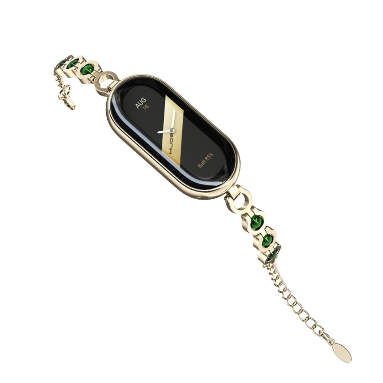 For Xiaomi Smart Band 10 / 9 / 8 Mijobs Mermaid Beauty Bracelet Watch Band(Light Gold Green)