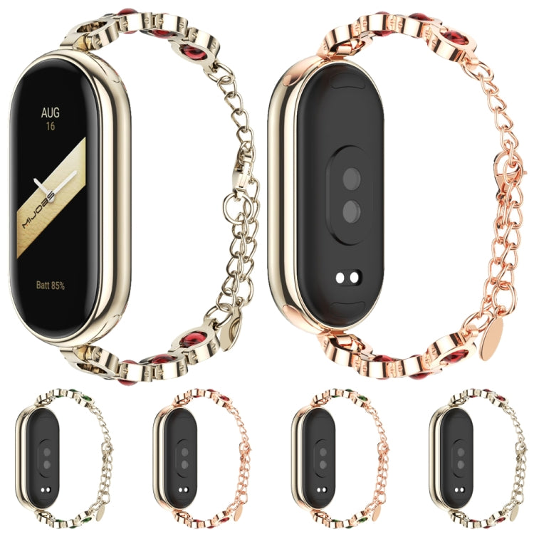 For Xiaomi Smart Band 10 / 9 / 8 Mijobs Mermaid Beauty Bracelet Watch Band(Light Gold Red)