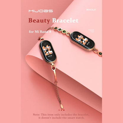 For Xiaomi Smart Band 10 / 9 / 8 Mijobs Mermaid Beauty Bracelet Watch Band(Light Gold Red)