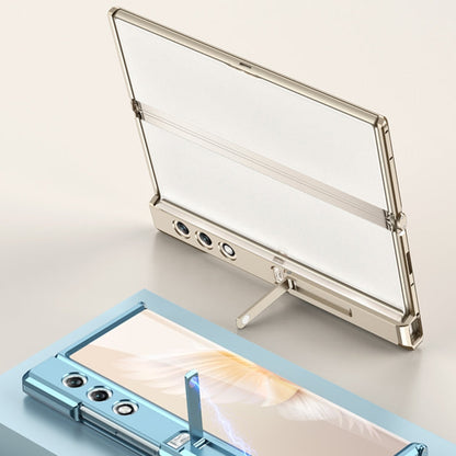 Pour Honor V Purse GKK Étui de téléphone pliable magnétique intégré en métal à couverture complète (bleu)