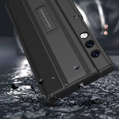 For Honor V Purse GKK Full Coverage Folding Leather Phone Case with Holder(Carbon Fiber)