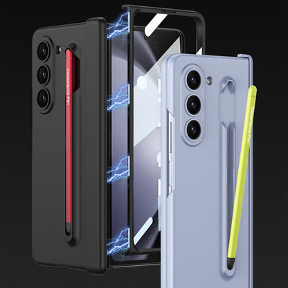 For Samsung Galaxy Z Fold5 5G GKK Magnetic Integrated Phone Case with Pen Slots, No Include Pen(Blue)