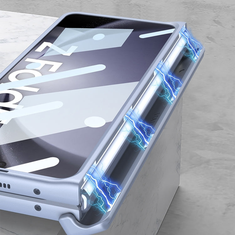 For Samsung Galaxy Z Fold5 5G GKK Magnetic Integrated Phone Case with Pen Slots, No Include Pen(Blue)