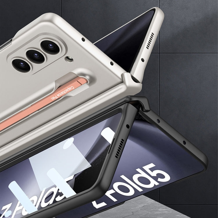 For Samsung Galaxy Z Fold5 5G GKK Magnetic Integrated Phone Case with Pen Slots, No Include Pen(Silver)
