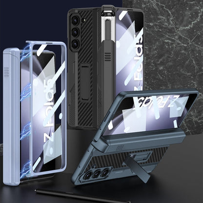 For Samsung Galaxy Z Fold5 GKK Integrated Folding Mech Shell PC Phone Case with Slide Pen Box(Light Blue)