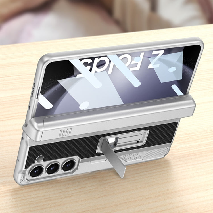 For Samsung Galaxy Z Fold5 GKK Integrated Folding Mech Shell PC Phone Case with Slide Pen Box(Silver)
