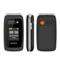 UNIWA V202T 4G Flip Style Phone, 2.4 inch Unisoc T107 Cat.1, SOS, FM, Dual SIM Cards, 21 Keys(Black)
