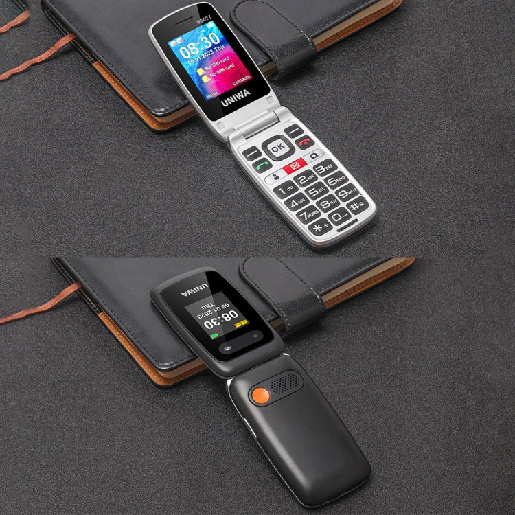 UNIWA V202T 4G Flip Style Phone, 2.4 inch Unisoc T107 Cat.1, SOS, FM, Dual SIM Cards, 21 Keys(Red)