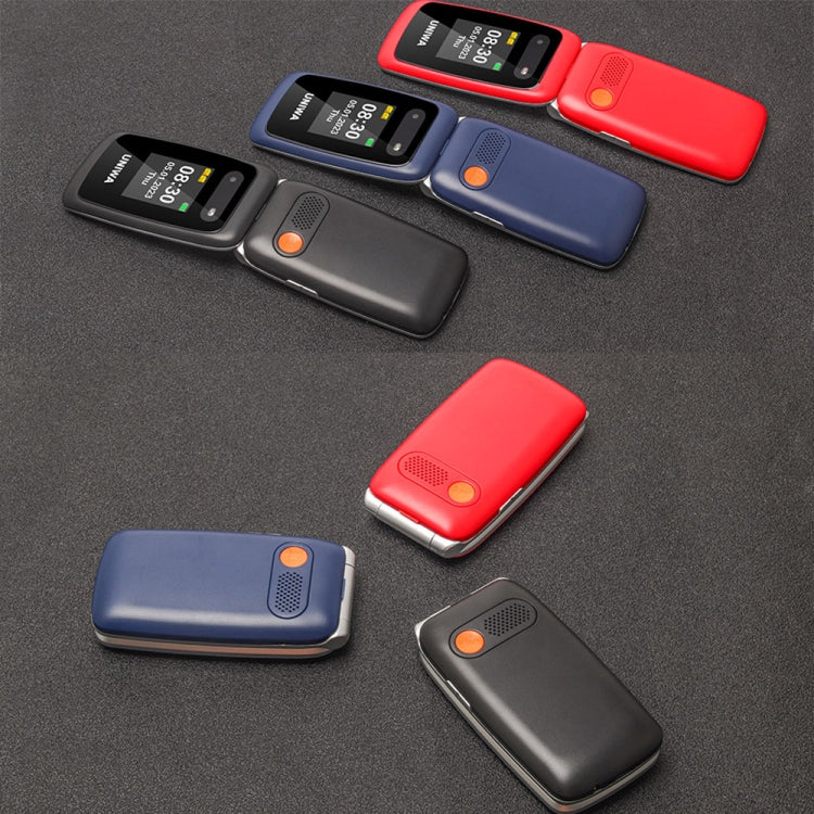 UNIWA V202T 4G Flip Style Phone, 2.4 inch Unisoc T107 Cat.1, SOS, FM, Dual SIM Cards, 21 Keys(Blue)