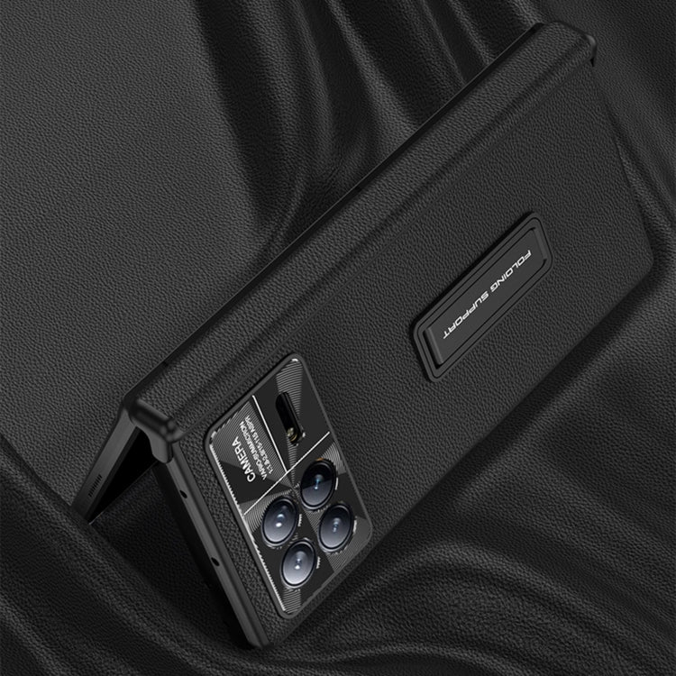 Pour Xiaomi Mix Fold 3, étui de téléphone en cuir GKK avec charnière magnétique et support (Fibre de carbone)