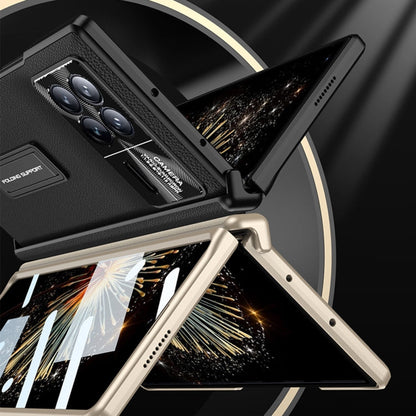 Pour Xiaomi Mix Fold 3, étui de téléphone en cuir GKK avec charnière magnétique et support (Fibre de carbone)